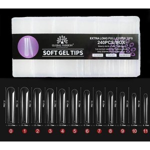 Гелеві типси Global Fashion Soft Gel Tips, квадрат,  240 шт. Photo 3